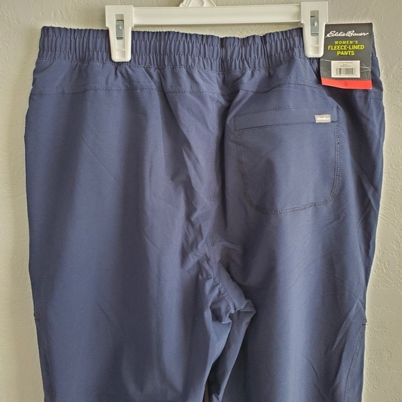 Eddie Bauer Womens Polar Fleece Lined Navy Blue Pull on Travel Pants Size 8 NEW - Picture 6 of 9